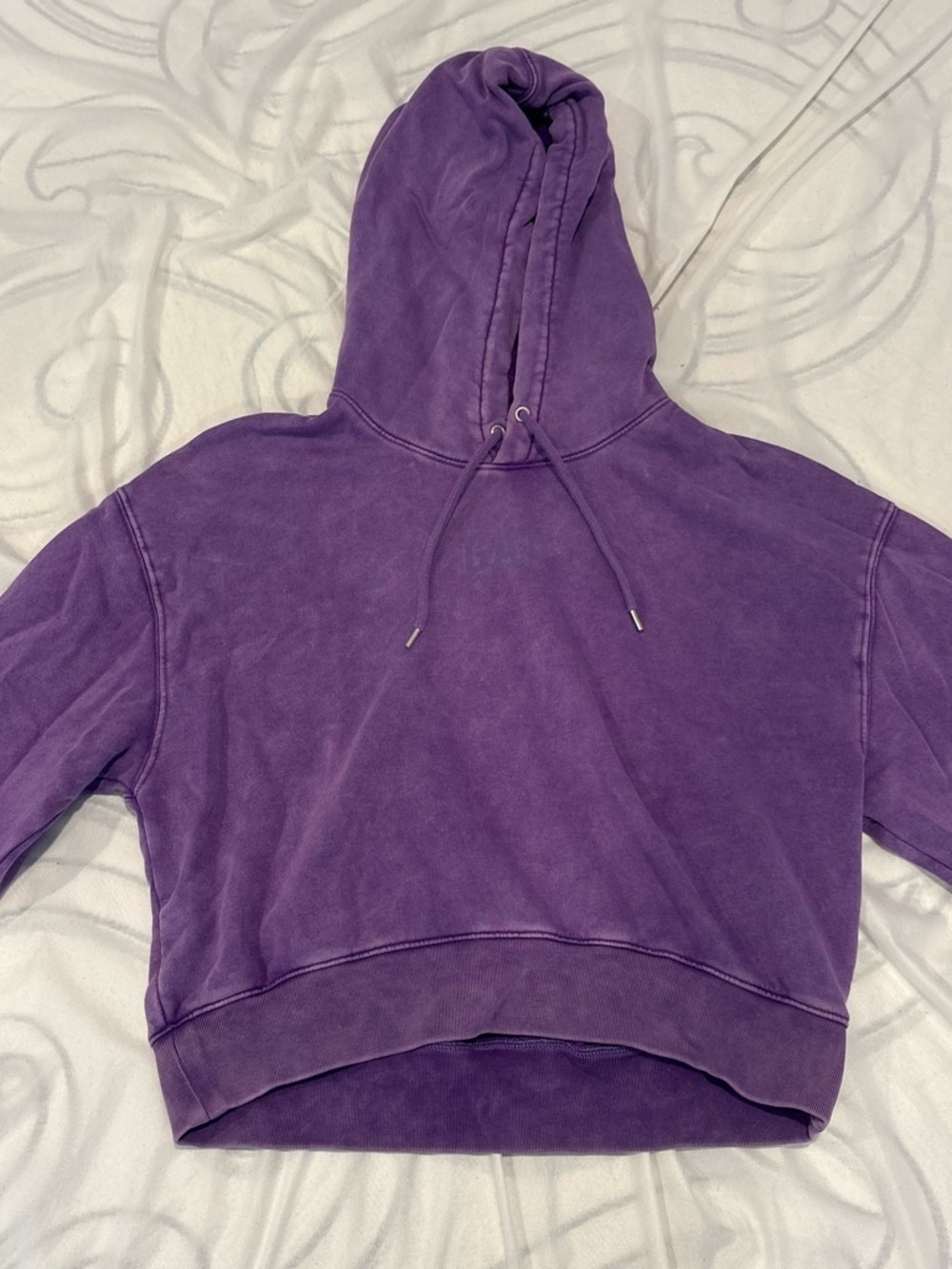 GAP Purple Cropped Crewneck Hoodie